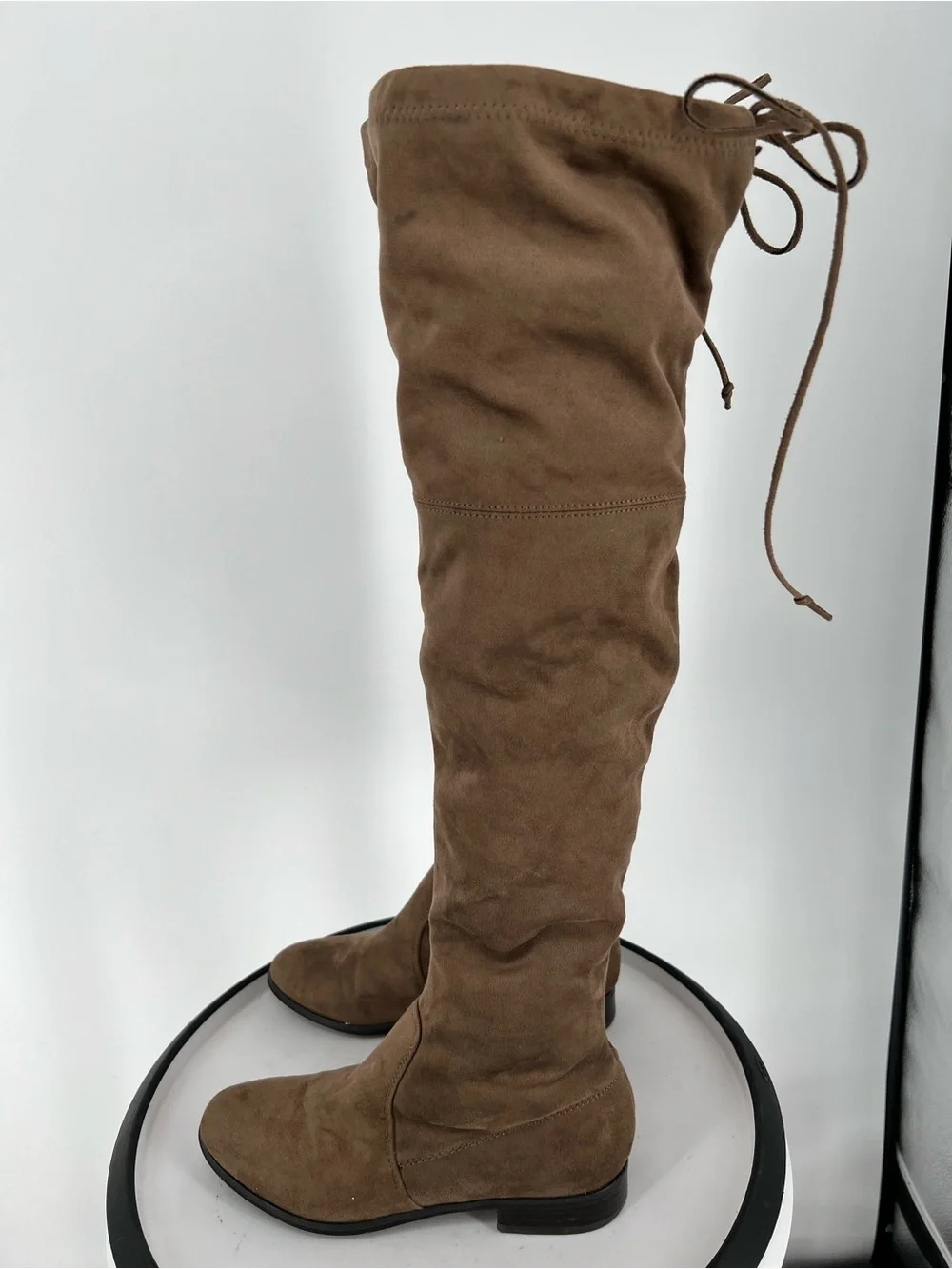 Kensie Tall Over-the-Knee Suede Boots -‎ Taupe Brown
